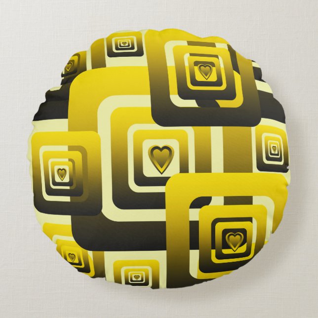 Activate My Heart Pattern Rundes Kissen (Vorderseite)