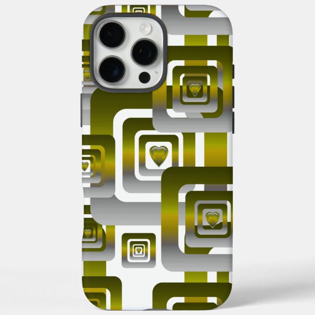 Activate My Heart Pattern Silver Case-Mate iPhone Hülle (Rückseite)