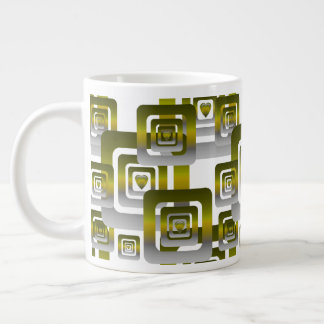 Activate My Heart Pattern Silver Jumbo-Tasse