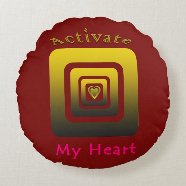Activate My Heart Rundes Kissen (Vorderseite)