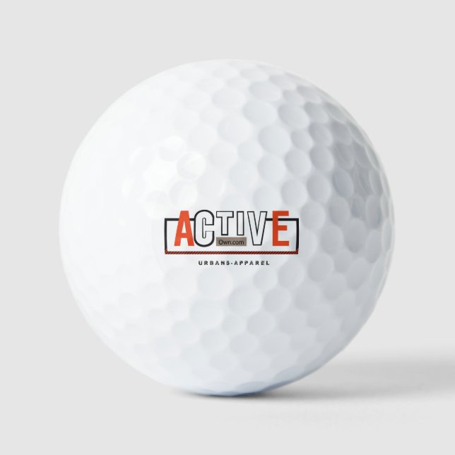 Active Mode On – Stay Fit Stay Moving Design Golfball (Vorderseite)