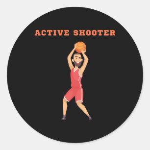 Active Shooter Basketball 10 Runder Aufkleber