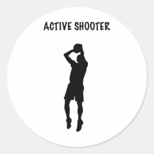 Active Shooter Basketball 6 Runder Aufkleber