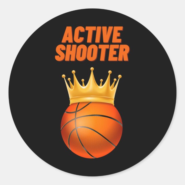 Active Shooter Basketball 7 Runder Aufkleber (Vorderseite)