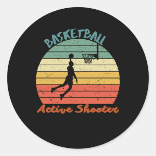 Active Shooter Basketball 8 Runder Aufkleber
