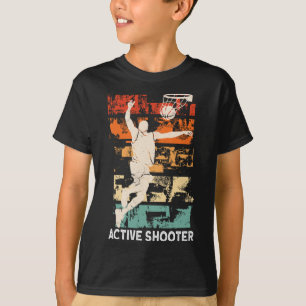 Active Shooter Fun Bysketbyll Sarcasm T-Shirt