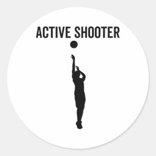Active Shooter Sketch Funny Sport Lover Spaß Runder Aufkleber