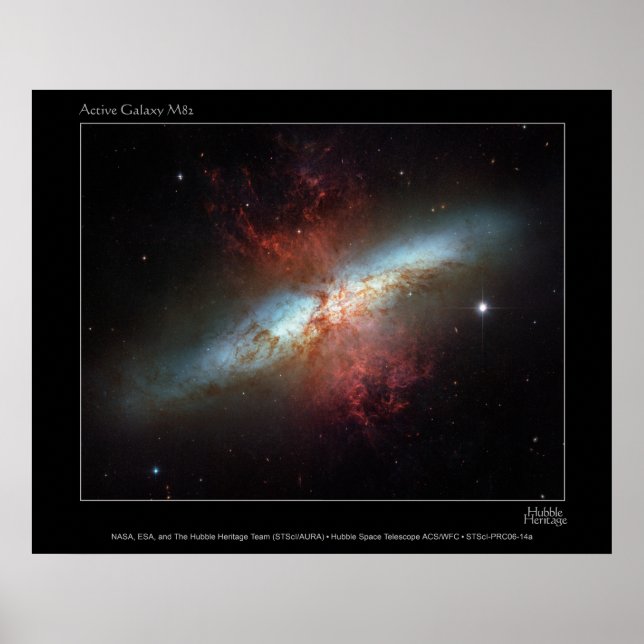ActiveGalaxyM82-2006-14a Poster (Vorne)