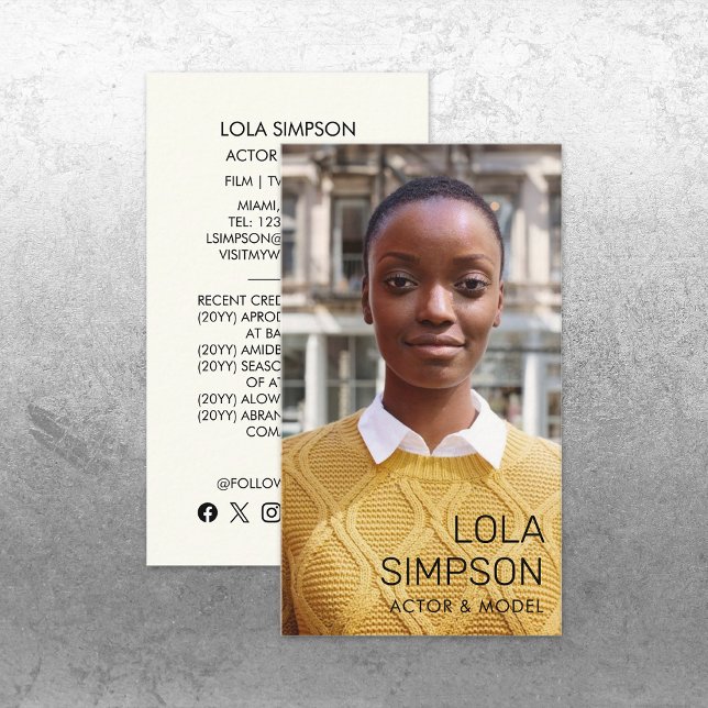 Actor Model Entertainment Berufliches Foto Visitenkarte (Von Creator hochgeladen)