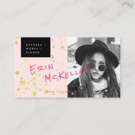 Actor Model Singer Blush Pink Foto Business Card Visitenkarte