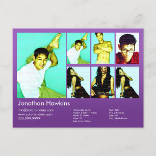 Actor & Model Violet Headshot Comp Postkarte