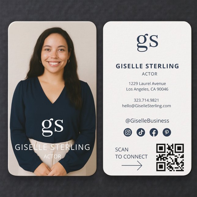 Actor Photo QR Code Professional Visitenkarte (Von Creator hochgeladen)