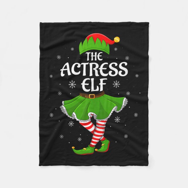 Actress Elf Christmas Family Girls Women Elf Squad Fleecedecke (Vorderseite)