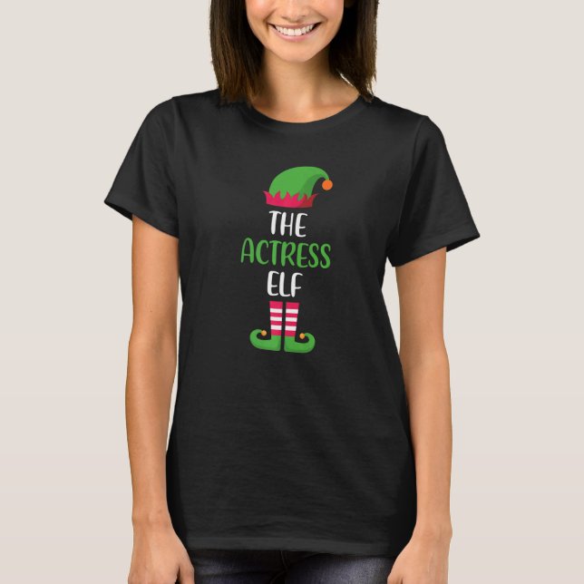 Actress Elf Family Matching Group Christmas Pajama T-Shirt (Vorderseite)