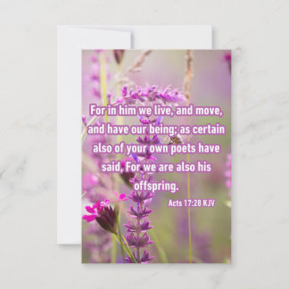 Acts 17:28 KJV Bible Verse Pic Begrüßung Karte