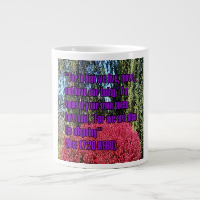 Acts 17:28 WEBU Mug Jumbo-Tasse (Vorderseite)