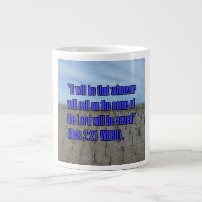 Acts 2:21 WEBU Mug Jumbo-Tasse (Vorderseite)