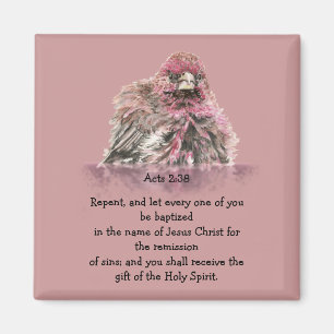 Acts 2:38 Baptism Scripture Verse Bird in Water Magnet