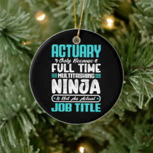 Actuary Job Title Profession Funny Skills Analyst Keramik Ornament