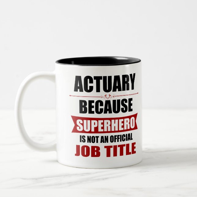 Actuary Superhero Novelty Zweifarbige Tasse (Links)
