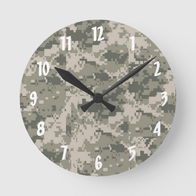ACU Camouflage Camouflage Digital Patterns Wall Cl Runde Wanduhr (Vorderseite)