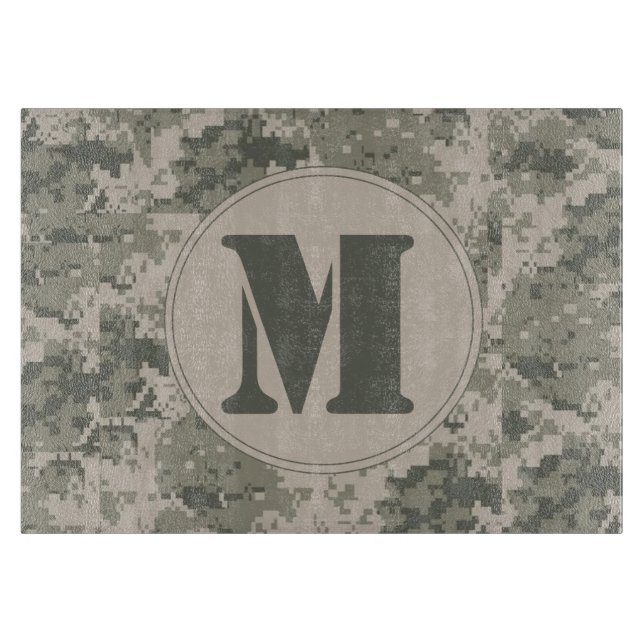ACU Camouflage Camouflage Monogram Glas Cutting Bo Schneidebrett (Vorderseite)