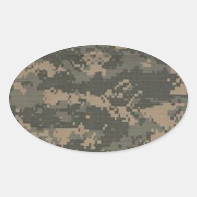 ACU Digital Camouflage Camouflage Ovaler Aufkleber (Vorderseite)