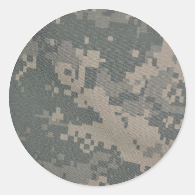 Acu Pattern Camouflage Troops Digital Art Peace Runder Aufkleber (Vorderseite)