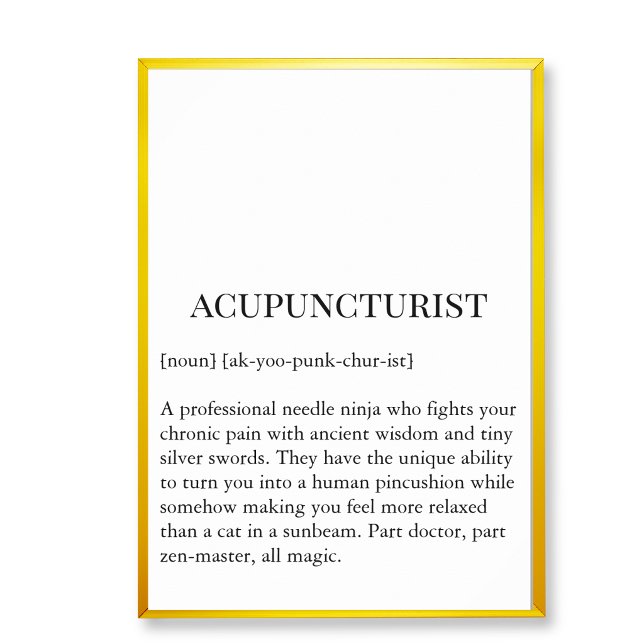 Acupuncturist Needle Ninja Wall Art Clinic chart Poster (Acupucture clinic wall decor art,  acupuncture wall chart)