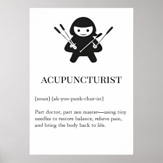 Acupuncturist Wall Art Gift | Needle Acupuncture  Poster