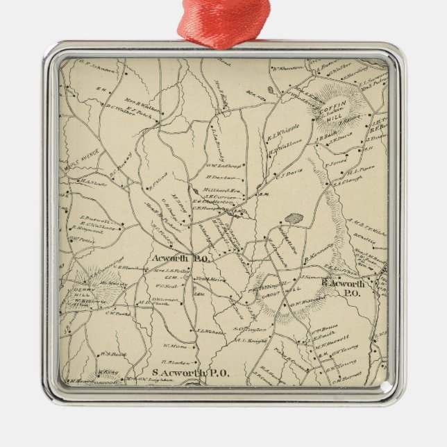 Acworth, Sullivan Landkreis Silbernes Ornament (Vorne)