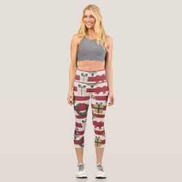 AD 004 - Digitales Weihnachtsmuster Capri Leggings