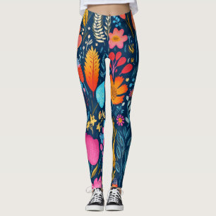 AD 010 - Florales digitales Muster Leggings