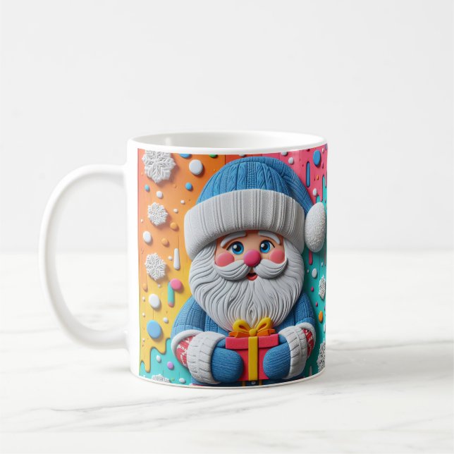 AD 017 - Digitale Weihnachtsgrafik Santa Claus 3d Kaffeetasse (Links)