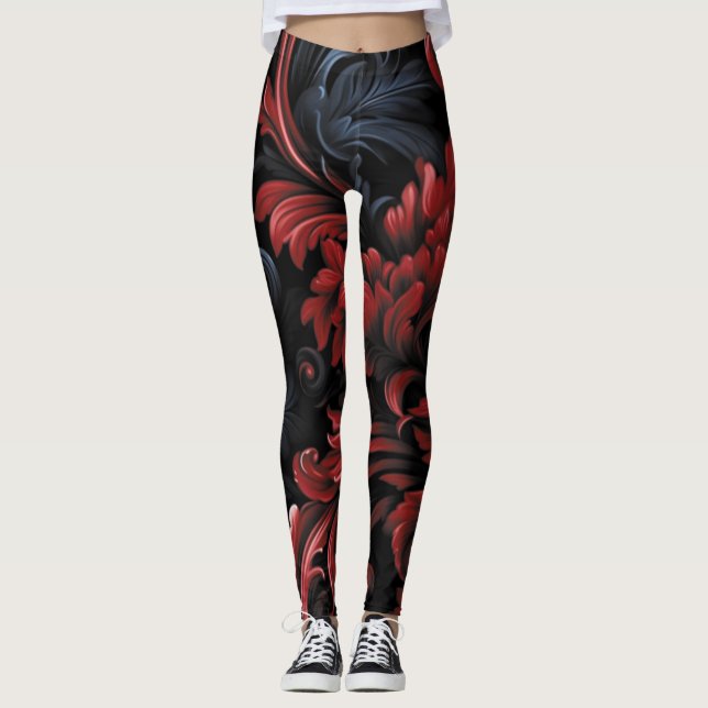 AD 022 - Digitales Muster für die Blumenbearbeitun Leggings (Vorderseite)