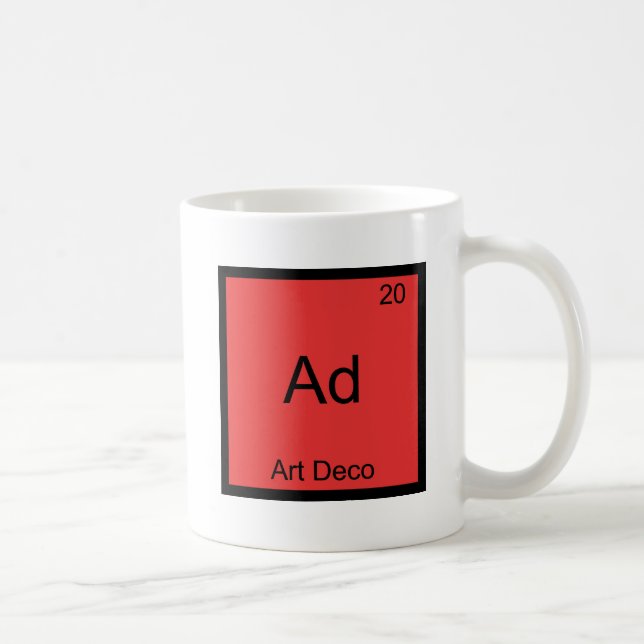 Ad - Art Deco Funny Chemistry Element Symbol T-Shi Kaffeetasse (Rechts)