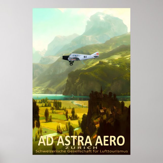 Ad Astra Aero Poster Lake Lucerne Schweizer Reise  (Vorne)