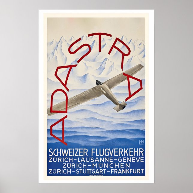 Ad Astra Aero Traffic Zurich Lausanne Geneve Poster (Vorne)