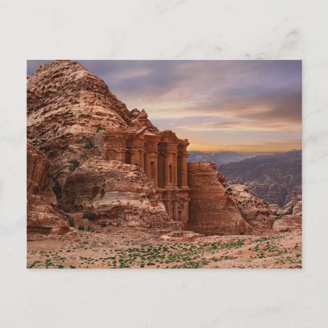 Ad Deir, Petra, Jordan Ancient Rock Gebäude Postkarte (Vorderseite)