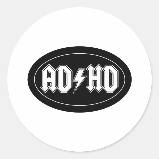 AD/HD RUNDER AUFKLEBER (Vorderseite)