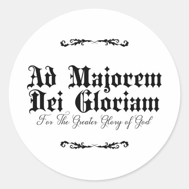Ad Majorem Dei Gloriam Katholische Aufkleber  (Vorderseite)