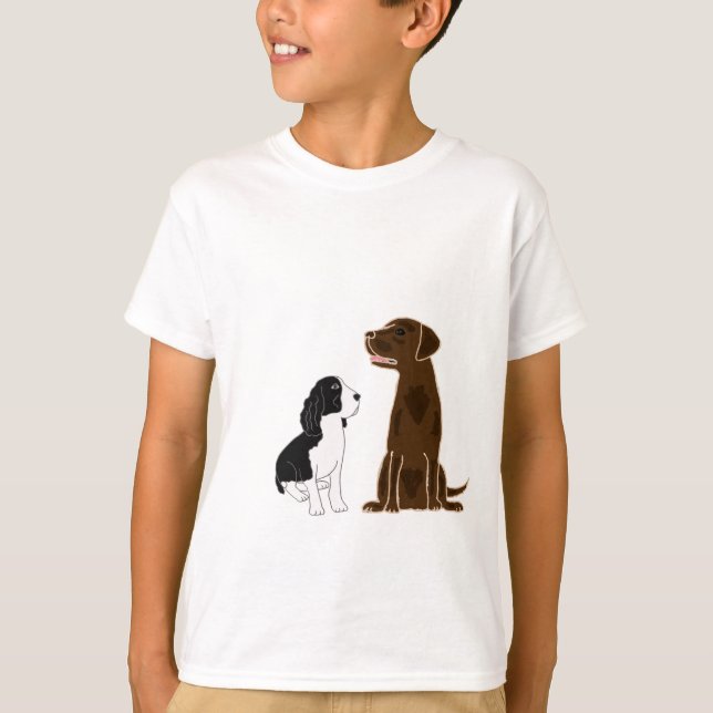 AD- Springer Spanisch und Schokolade-Labrador-Shir T-Shirt (Vorderseite)