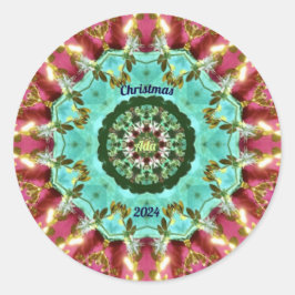 ADA ~ CHRISTMAS 2024 ~ WOW! Red Green Gold Runder Aufkleber