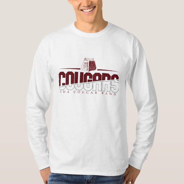 Ada Cougar Band Langärmeliger T - Shirt White (Vorderseite)