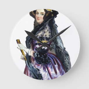 ada Countess of lovelace Runde Wanduhr