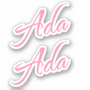 Ada Decorative Name in Pink x2 Aufkleber