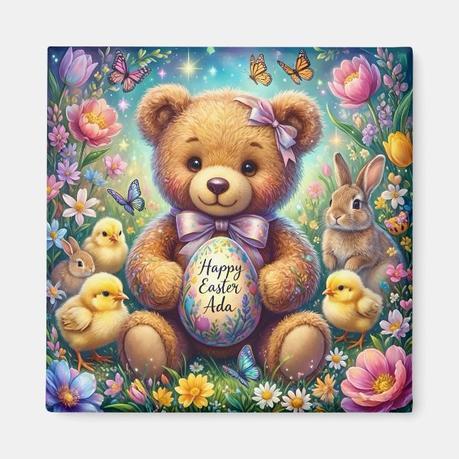 ADA ~ Frohe Ostern ~ Teddy Chicks Bunnies ~  Magnet (Vorne)