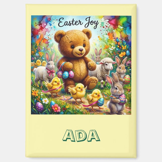 ADA ~ OSTER-TEDDYBÄR Ostküken ~ Magnet (Vorderseite)