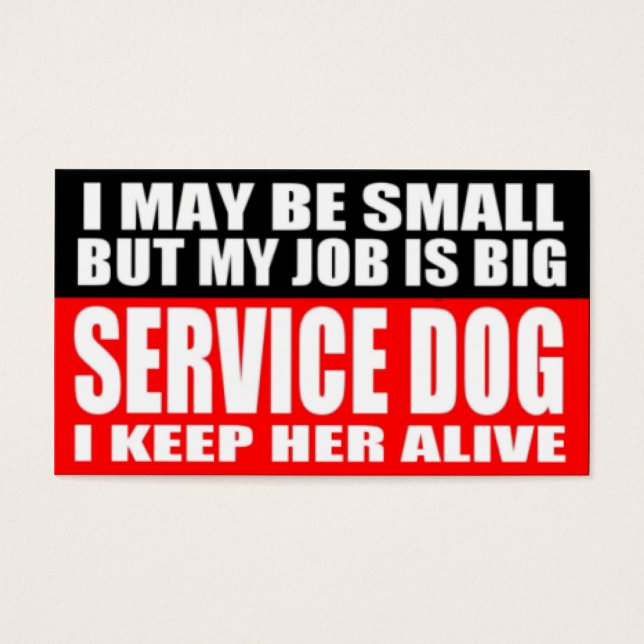 ADA Service Dog Information Cards (Vorderseite)