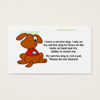 ADA Service Dog Information Cards